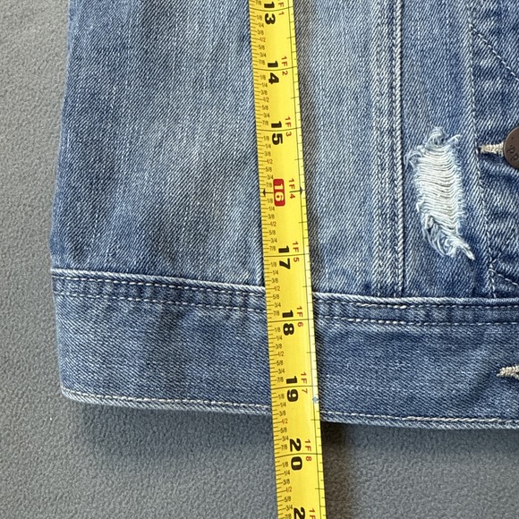 Mudd Denim Vest Womens Small Blue Distressed Medium Wash 100% Cotton NWT - Picture 6 of 8